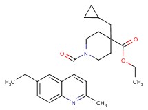 ethyl 4-(cyclopropylmethyl)-1-[(6-ethyl-2-methyl-4-quinolinyl)carbonyl]-4-piperidinecarboxylate