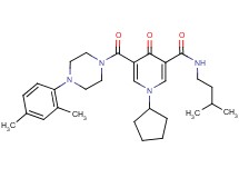 1-cyclopentyl-5-{[4-(2,4-dimethylphenyl)-1-piperazinyl]carbonyl}-N-(3-methylbutyl)-4-oxo-1,4-dihydro-3-pyridinecarboxamide