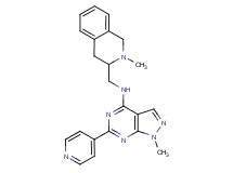 1-methyl-N-[(2-methyl-1,2,3,4-tetrahydroisoquinolin-3-yl)methyl]-6-pyridin-4-yl-1H-pyrazolo[3,4-d]pyrimidin-4-amine