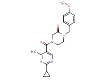 4-[(2-cyclopropyl-4-methyl-5-pyrimidinyl)carbonyl]-1-(4-methoxybenzyl)-2-piperazinone