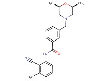 N-(2-cyano-3-methylphenyl)-3-{[(2R*,6S*)-2,6-dimethylmorpholin-4-yl]methyl}benzamide