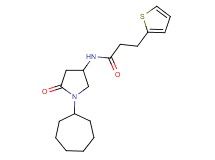 N-(1-cycloheptyl-5-oxo-3-pyrrolidinyl)-3-(2-thienyl)propanamide
