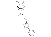 (1S*,5R*)-6-methyl-3-{3-[(5-pyridin-4-yl-1,3,4-oxadiazol-2-yl)thio]propanoyl}-3,6-diazabicyclo[3.2.2]nonan-7-one