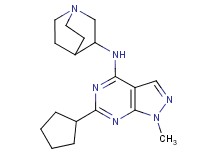 N-1-azabicyclo[2.2.2]oct-3-yl-6-cyclopentyl-1-methyl-1H-pyrazolo[3,4-d]pyrimidin-4-amine