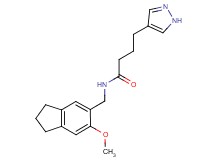 N-[(6-methoxy-2,3-dihydro-1H-inden-5-yl)methyl]-4-(1H-pyrazol-4-yl)butanamide