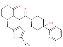 3-{2-[4-hydroxy-4-(2-pyridinyl)-1-piperidinyl]-2-oxoethyl}-4-[(5-methyl-2-furyl)methyl]-2-piperazinone