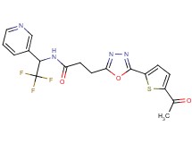 3-[5-(5-acetyl-2-thienyl)-1,3,4-oxadiazol-2-yl]-N-[2,2,2-trifluoro-1-(3-pyridinyl)ethyl]propanamide