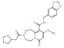 N-(1,3-benzodioxol-5-ylmethyl)-3-(cyclopentylacetyl)-9-methoxy-7-oxo-1,2,3,4,5,7-hexahydropyrido[1,2-d][1,4]diazepine-10-carboxamide