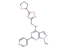 1-methyl-6-(4-pyridinyl)-N-{[5-(tetrahydro-2-furanyl)-1,2,4-oxadiazol-3-yl]methyl}-1H-pyrazolo[3,4-d]pyrimidin-4-amine