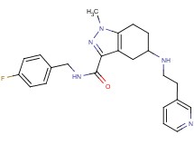 N-(4-fluorobenzyl)-1-methyl-5-{[2-(3-pyridinyl)ethyl]amino}-4,5,6,7-tetrahydro-1H-indazole-3-carboxamide