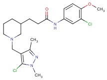 3-{1-[(5-chloro-1,3-dimethyl-1H-pyrazol-4-yl)methyl]-3-piperidinyl}-N-(3-chloro-4-methoxyphenyl)propanamide