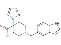 1-(1H-indol-5-ylmethyl)-4-(1H-pyrazol-1-yl)piperidine-4-carboxylic acid