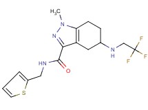 1-methyl-N-(2-thienylmethyl)-5-[(2,2,2-trifluoroethyl)amino]-4,5,6,7-tetrahydro-1H-indazole-3-carboxamide