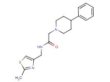 N-[(2-methyl-1,3-thiazol-4-yl)methyl]-2-(4-phenyl-1-piperidinyl)acetamide