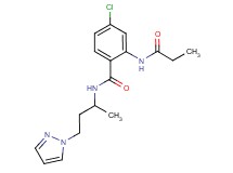 4-chloro-N-[1-methyl-3-(1H-pyrazol-1-yl)propyl]-2-(propionylamino)benzamide