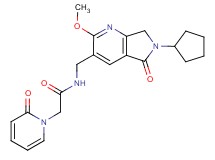 N-[(6-cyclopentyl-2-methoxy-5-oxo-6,7-dihydro-5H-pyrrolo[3,4-b]pyridin-3-yl)methyl]-2-(2-oxopyridin-1(2H)-yl)acetamide