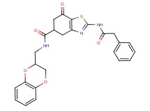 N-(2,3-dihydro-1,4-benzodioxin-2-ylmethyl)-7-oxo-2-[(phenylacetyl)amino]-4,5,6,7-tetrahydro-1,3-benzothiazole-5-carboxamide