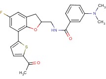 N-{[7-(5-acetyl-2-thienyl)-5-fluoro-2,3-dihydro-1-benzofuran-2-yl]methyl}-3-(dimethylamino)benzamide