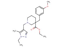 ethyl 1-[(1-ethyl-5-methyl-1H-pyrazol-4-yl)methyl]-3-(3-methoxybenzyl)-3-piperidinecarboxylate