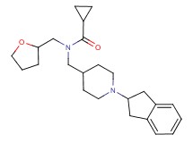 N-{[1-(2,3-dihydro-1H-inden-2-yl)piperidin-4-yl]methyl}-N-(tetrahydrofuran-2-ylmethyl)cyclopropanecarboxamide