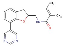 (2E)-2-methyl-N-{[7-(5-pyrimidinyl)-2,3-dihydro-1-benzofuran-2-yl]methyl}-2-butenamide