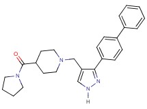 1-{[3-(4-biphenylyl)-1H-pyrazol-4-yl]methyl}-4-(1-pyrrolidinylcarbonyl)piperidine