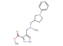 methyl 4-({methyl[(1-phenyl-3-pyrrolidinyl)methyl]amino}methyl)-1H-pyrazole-3-carboxylate