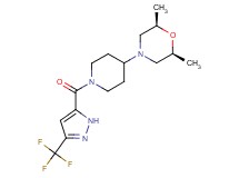 (2R*,6S*)-2,6-dimethyl-4-(1-{[3-(trifluoromethyl)-1H-pyrazol-5-yl]carbonyl}-4-piperidinyl)morpholine