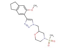 2-{[4-(6-methoxy-2,3-dihydro-1H-inden-5-yl)-1H-1,2,3-triazol-1-yl]methyl}-4-(methylsulfonyl)morpholine