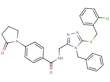 N-({4-benzyl-5-[(2-chlorobenzyl)thio]-4H-1,2,4-triazol-3-yl}methyl)-4-(2-oxo-1-pyrrolidinyl)benzamide