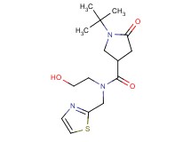 1-tert-butyl-N-(2-hydroxyethyl)-5-oxo-N-(1,3-thiazol-2-ylmethyl)-3-pyrrolidinecarboxamide
