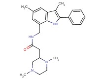 N-[(3,5-dimethyl-2-phenyl-1H-indol-7-yl)methyl]-2-(1,4-dimethyl-2-piperazinyl)acetamide