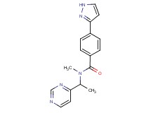 N-methyl-4-(1H-pyrazol-3-yl)-N-[1-(4-pyrimidinyl)ethyl]benzamide