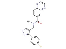 N-{[3-(4-fluorophenyl)-1H-pyrazol-4-yl]methyl}-N-methylquinoxaline-6-carboxamide