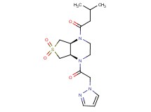 (4aR*,7aS*)-1-(3-methylbutanoyl)-4-(1H-pyrazol-1-ylacetyl)octahydrothieno[3,4-b]pyrazine 6,6-dioxide