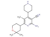 2-amino-6-(2,2-dimethyltetrahydro-2H-pyran-4-yl)-5-methyl-4-piperidin-4-ylnicotinonitrile