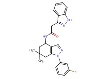 N-[1-(3-fluorophenyl)-6,6-dimethyl-4,5,6,7-tetrahydro-1H-indazol-4-yl]-2-(1H-indazol-3-yl)acetamide