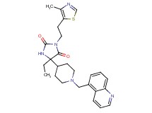 5-ethyl-3-[2-(4-methyl-1,3-thiazol-5-yl)ethyl]-5-[1-(5-quinolinylmethyl)-4-piperidinyl]-2,4-imidazolidinedione