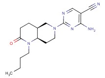 4-amino-2-[(4aS*,8aR*)-1-butyl-2-oxooctahydro-1,6-naphthyridin-6(2H)-yl]pyrimidine-5-carbonitrile