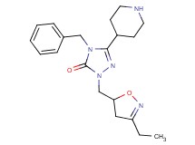 4-benzyl-2-[(3-ethyl-4,5-dihydroisoxazol-5-yl)methyl]-5-piperidin-4-yl-2,4-dihydro-3H-1,2,4-triazol-3-one