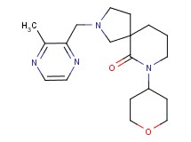 2-[(3-methyl-2-pyrazinyl)methyl]-7-(tetrahydro-2H-pyran-4-yl)-2,7-diazaspiro[4.5]decan-6-one