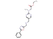 ethyl {methyl[5-({[(5-phenyl-1,3,4-oxadiazol-2-yl)methyl]amino}methyl)pyrimidin-2-yl]amino}acetate