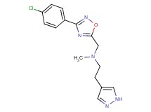 N-{[3-(4-chlorophenyl)-1,2,4-oxadiazol-5-yl]methyl}-N-methyl-2-(1H-pyrazol-4-yl)ethanamine