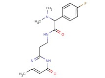 2-(dimethylamino)-2-(4-fluorophenyl)-N-[2-(4-methyl-6-oxo-1,6-dihydro-2-pyrimidinyl)ethyl]acetamide