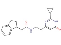 N-[2-(2-cyclopropyl-6-oxo-1,6-dihydropyrimidin-4-yl)ethyl]-2-(2,3-dihydro-1H-inden-1-yl)acetamide