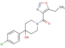 4-(4-chlorophenyl)-1-[(5-ethyl-1,3-oxazol-4-yl)carbonyl]piperidin-4-ol