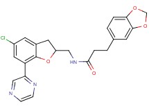 3-(1,3-benzodioxol-5-yl)-N-{[5-chloro-7-(2-pyrazinyl)-2,3-dihydro-1-benzofuran-2-yl]methyl}propanamide