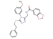 N-({4-(3-methoxyphenyl)-5-[(2-phenylethyl)thio]-4H-1,2,4-triazol-3-yl}methyl)-1,3-benzodioxole-5-carboxamide