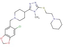 1-[(6-chloro-1,3-benzodioxol-5-yl)methyl]-4-(4-methyl-5-{[2-(1-piperidinyl)ethyl]thio}-4H-1,2,4-triazol-3-yl)piperidine
