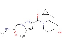 2-(3-{[3-(cyclopropylmethyl)-3-(hydroxymethyl)-1-piperidinyl]carbonyl}-5-methyl-1H-pyrazol-1-yl)-N-methylacetamide